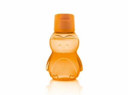 Éco bouteille pour les enfants pingouin jaune de couleur orange