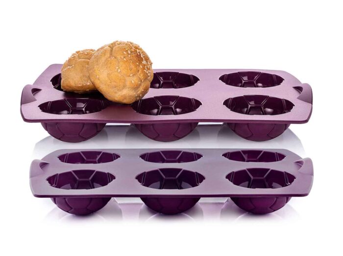 001 2 Moules Silicone Mini Football Hamburgers (2 pièces) Tupperware Maroc