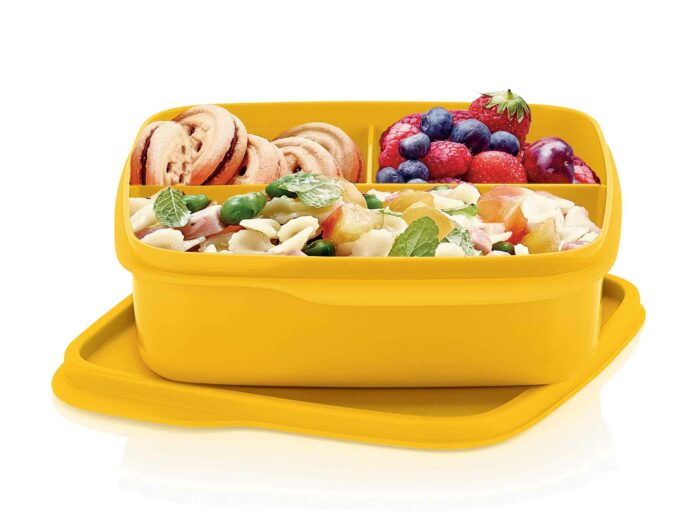 boite divisee550a eco+ boîte lunch carrée 550ml avec compartiments divisée jaune tupperware maroc