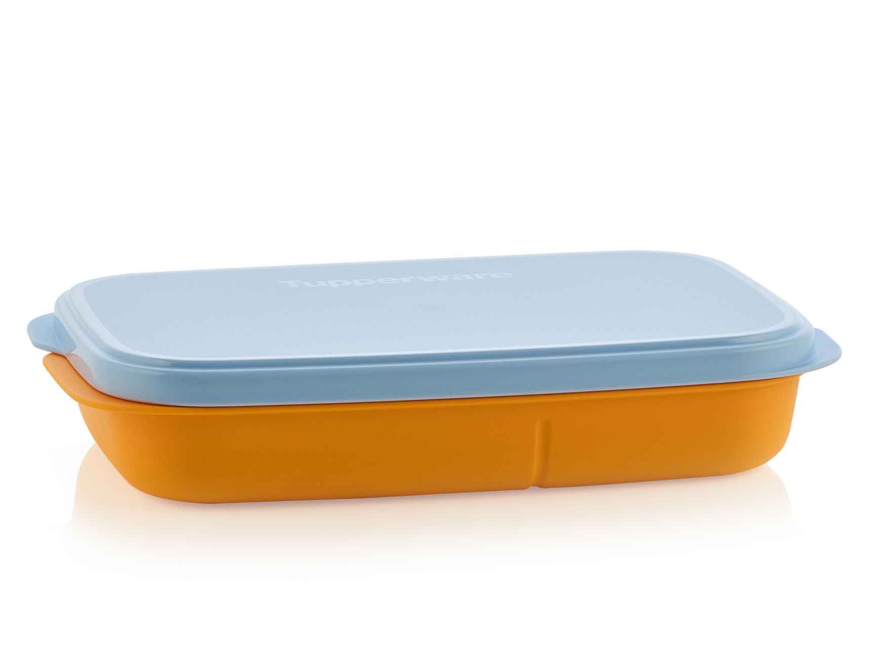 Boîte Divisée 590ml Avec Compartiments Carrée Orange/Bleu