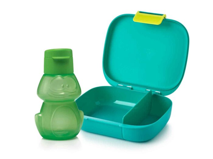 11 set boite lunch 1,2,3 eco+ verte + eco boutelle 350ml frog verte tupperware maroc