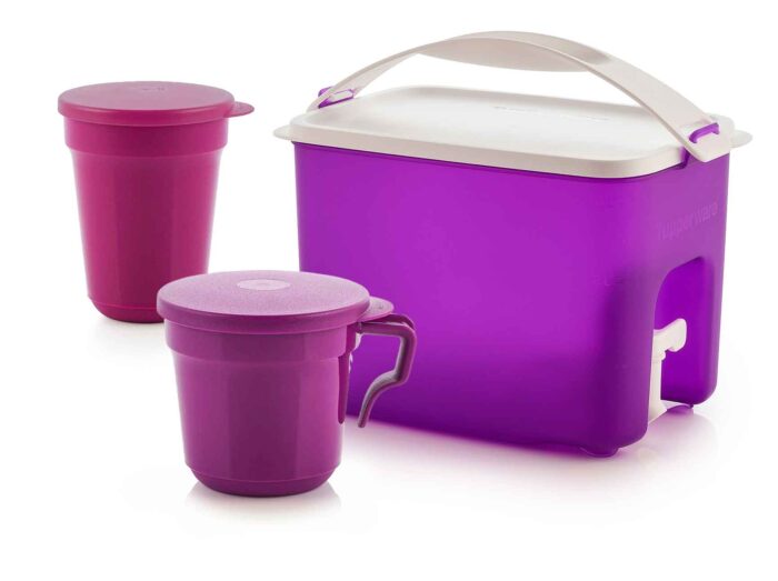 1212 fontaine 3l violet + aloha mug + tasse aloha verre tupperware maroc