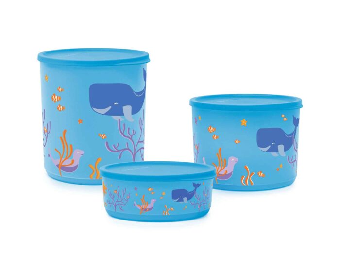 1616 cubix ronde 3,3l sealife + cubix ronde 950ml sealife + cubix ronde 2,1l sealife tupperware maroc