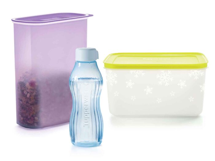 333 freshetanche ovale 1,7l + violet boite congélation 2.5l + eco bouteille 880ml freezer xtrem aqua bleue tupperware maroc